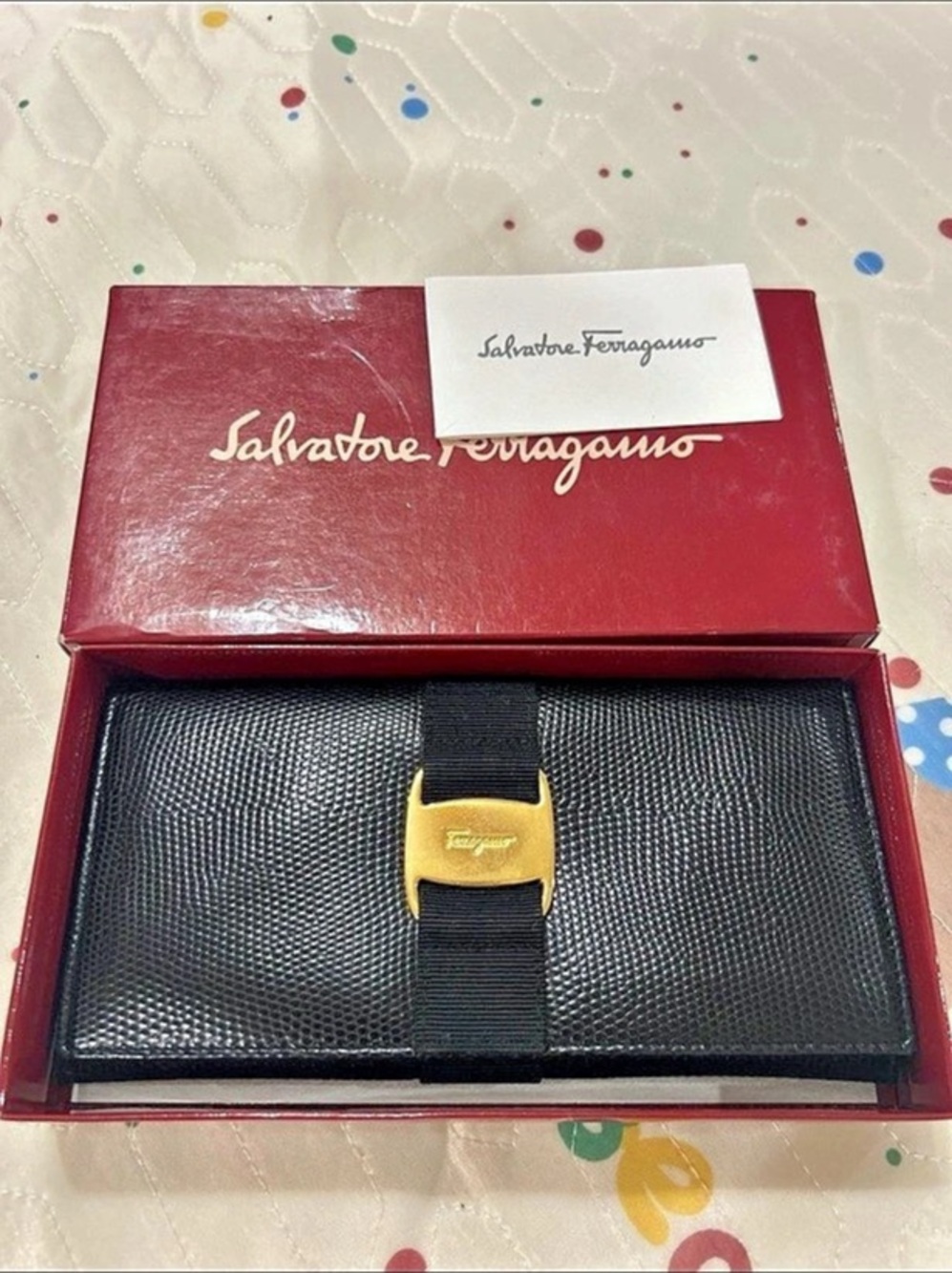 Salvatore Ferragamo Wallet in Black & Red Like New